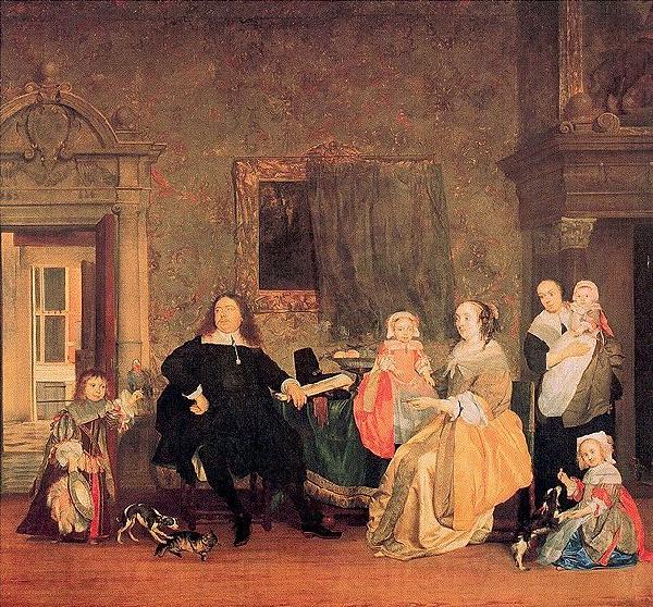 Gabriel Metsu The family of Jan Jacobsz Hinlopen just before the youngest and his wife Leonora Huydecoper van Maarsseveen died Germany oil painting art